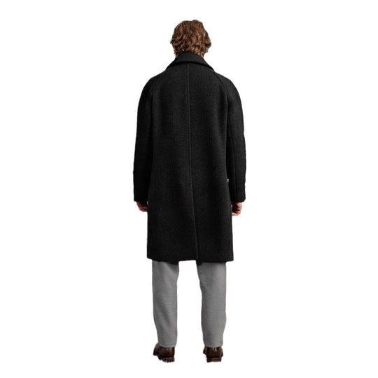Herren eleganter Lammfellmantel mit strukturiertem Obermaterial und praktischem Verschluss EB