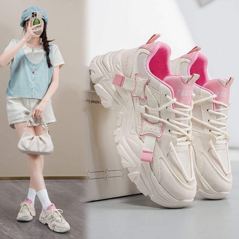 Damen Sportliche Chunky Sneakers mit modischem Design und stabiler Sohle EB