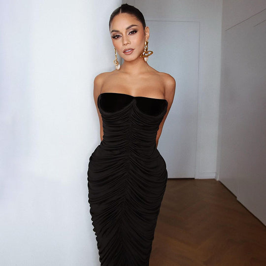 Damen figurbetontes Abendkleid mit elegantem Drapé und herzförmigem Ausschnitt EB