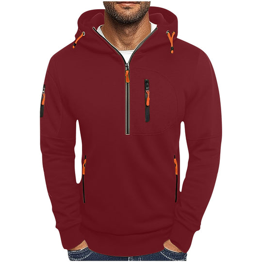 Herren funktionale Kapuzenjacke mit innovativem Halbreißverschluss EB