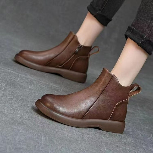 Damen Modische Stiefeletten mit elegantem Reißverschluss und rutschfester Sohle EB