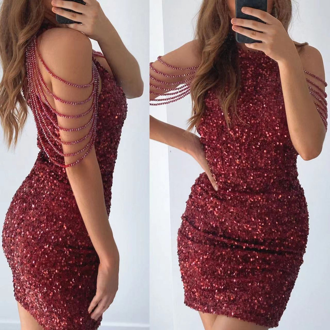 Damen Glitzerndes Abendkleid EB