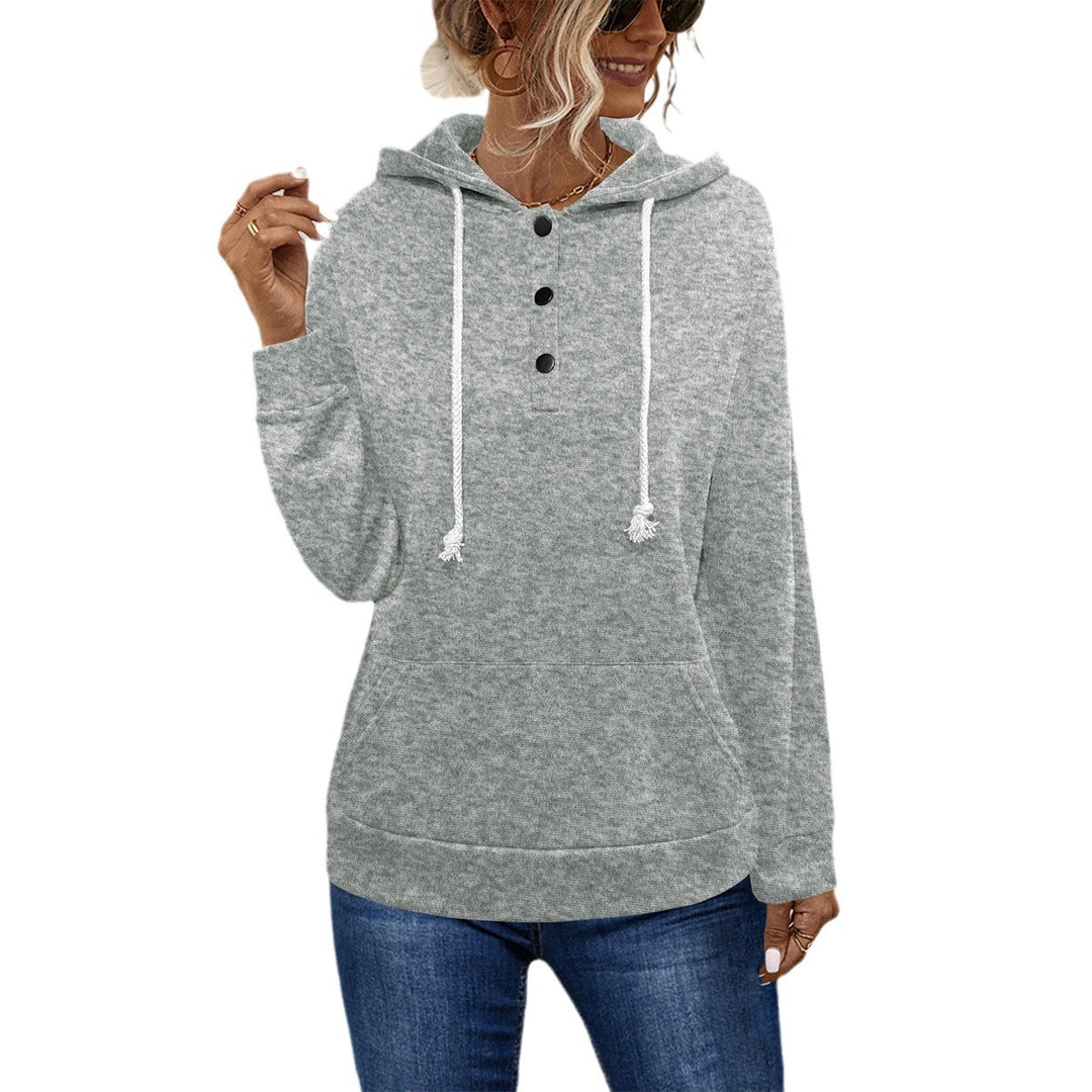 Damen Hoodie mit Knopfleiste und lässigem Schnitt EB