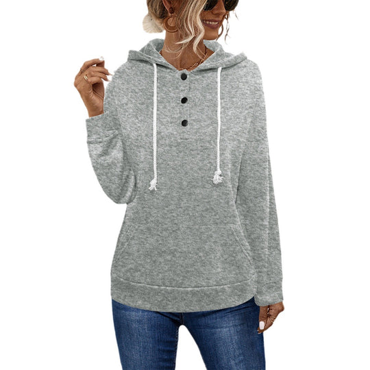 Damen Hoodie mit Knopfleiste und lässigem Schnitt EB
