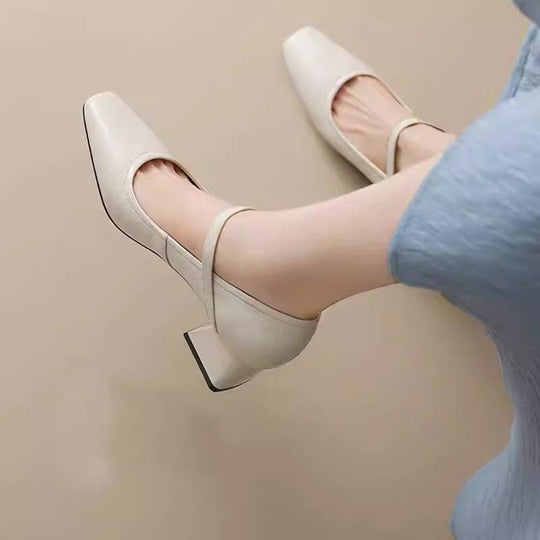 Damen elegante Slingback-Pumps mit komfortablem Blockabsatz EB