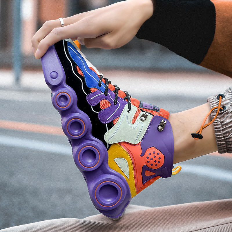 Damen Sportliche High-Top Sneakers mit farbenfrohem Design EB