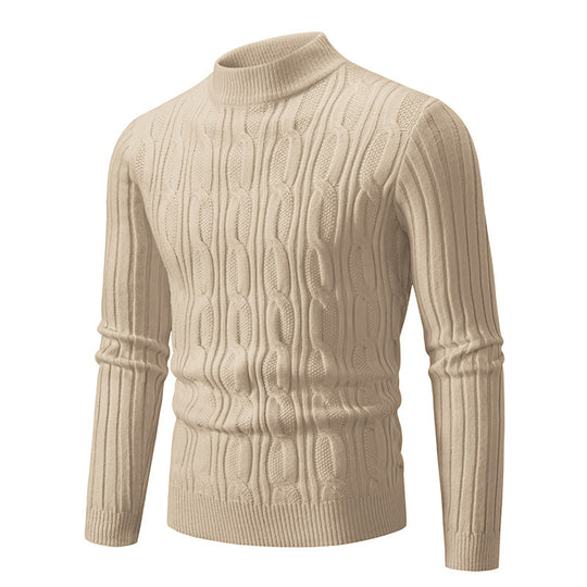 Herren Rollkragenpullover mit strukturiertem Zopfmuster und angenehmer Passform EB