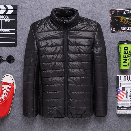 Herren nan ultraleichte Steppjacke mit Stehkragen und durchgehendem Reißverschluss EB
