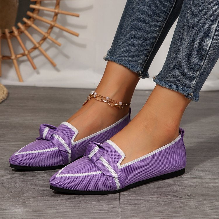 Damen elegante Slip-On Ballerinas mit modischem Knopfdetail EB