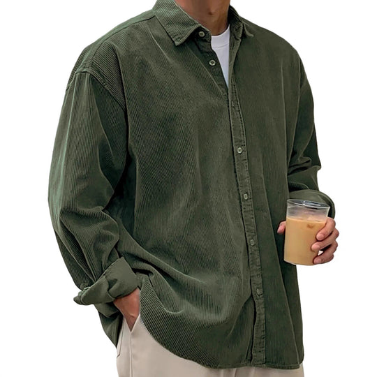 Herren nan oversized Cordhemd mit feiner Breitcord-Struktur und entspannter Silhouette EB