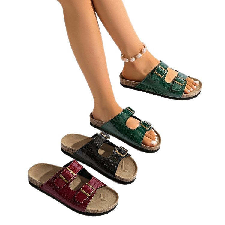 Damen Clogs mit verstellbaren Doppelschnallen EB