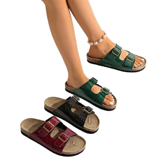 Damen Clogs mit verstellbaren Doppelschnallen EB