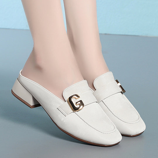 Damen Elegante Mokassins mit modischem Schnallen-Detail und angenehmem Absatz EB