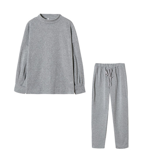 Damen Sportliches Jogginganzug-Set mit komfortablem Schnitt und hohem Kragen EB