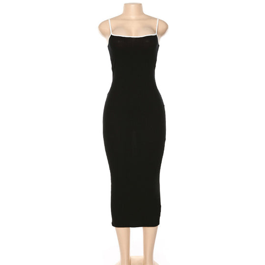 Damen Figurbetontes Maxikleid mit Spaghettiträgern und feinem Stretch EB