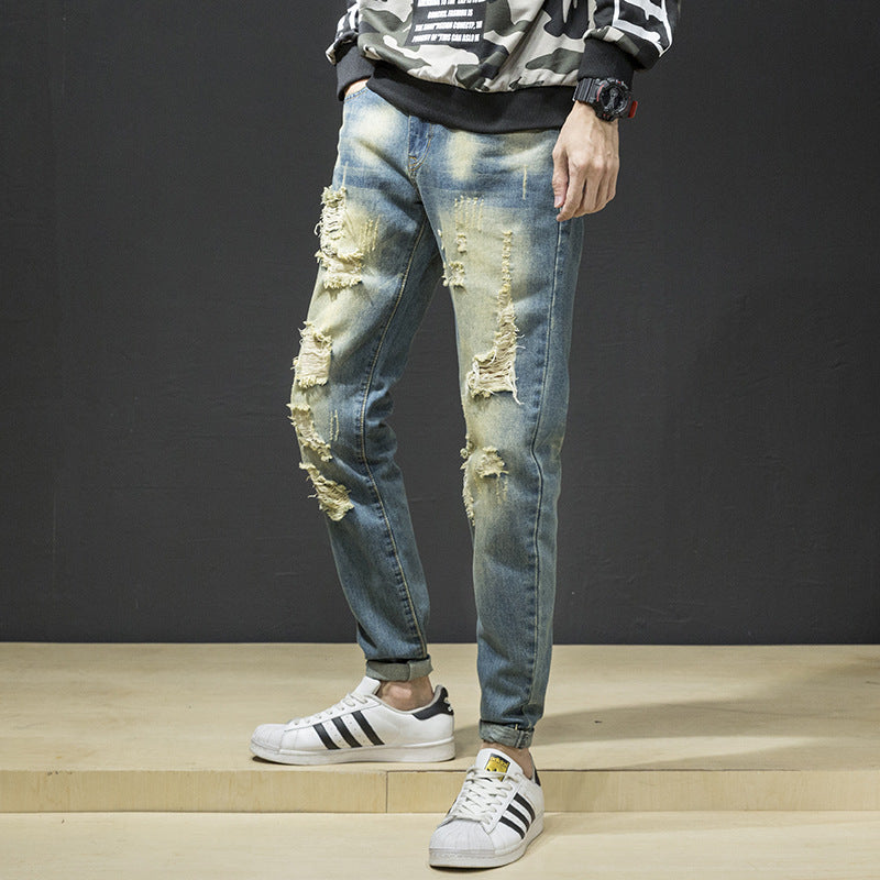 Herren Ripped Slim Fit Jeans im lässigen Streetstyle EB