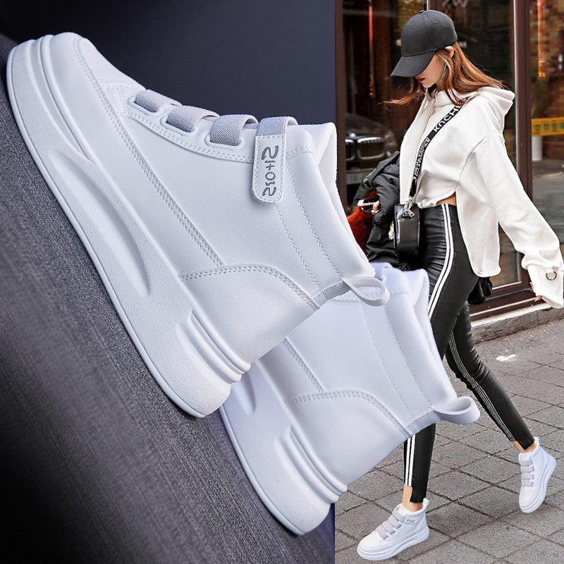 Damen Sportliche High-Top Sneakers mit verstellbaren Riemen EB