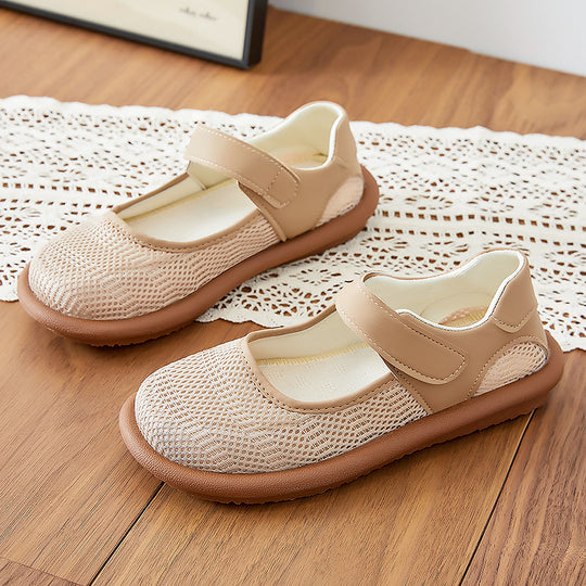 Damen nan atmungsaktive Mary-Jane Slipper mit Klettverschluss und ergonomischer Komfortsohle EB
