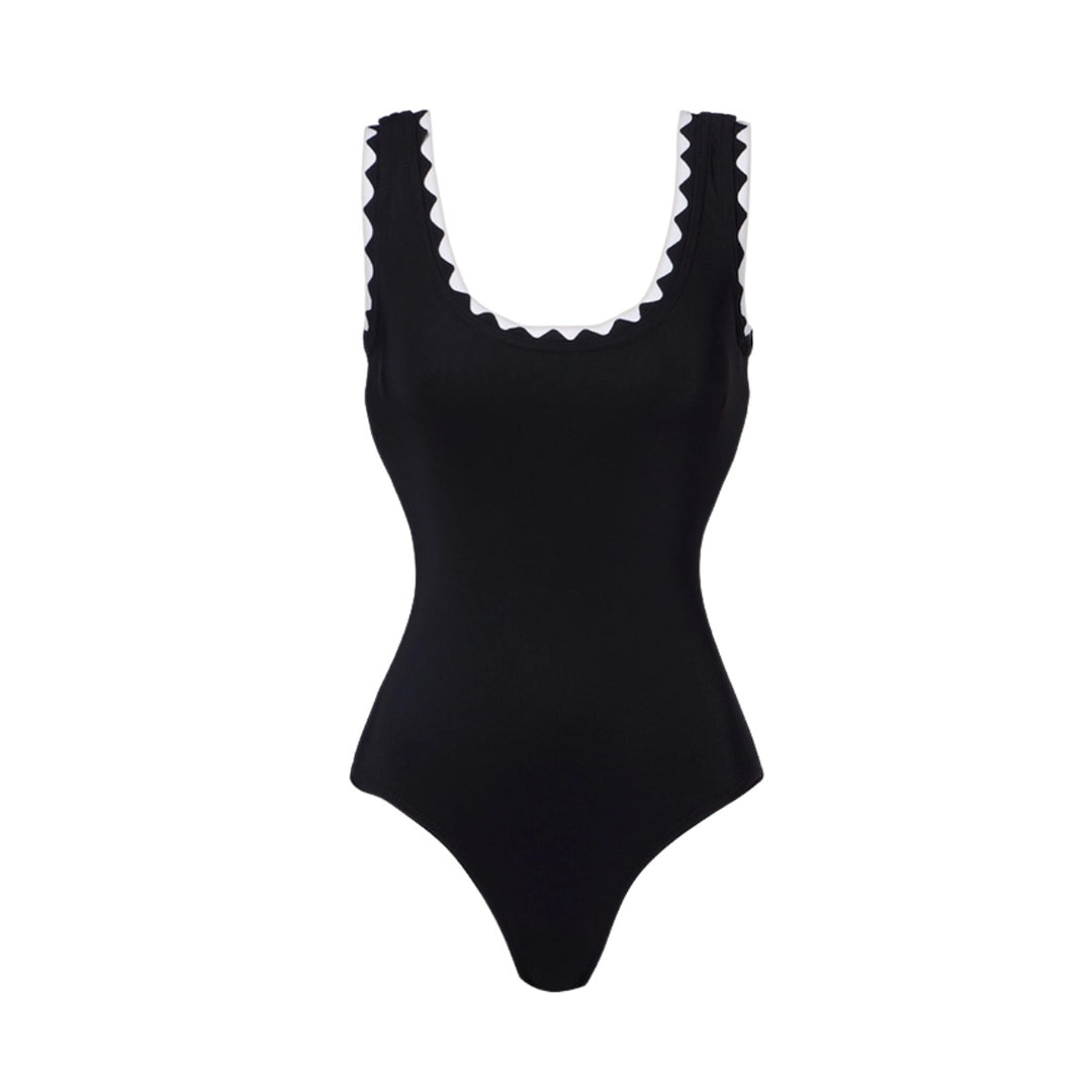 Damen Einteiler Badeanzug mit asymmetrischem Design und passendem Rock EB