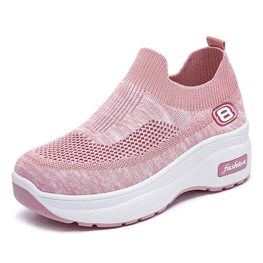 Damen nan atmungsaktive Strick-Sneaker mit Plateau-Sohle und elastischer Sockenkonstruktion EB