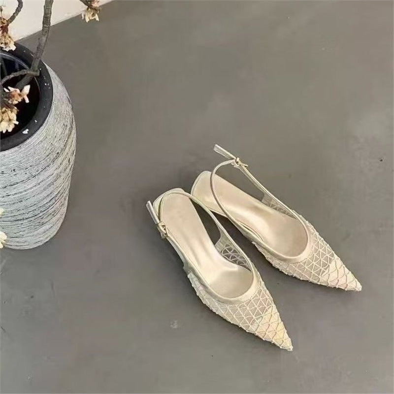 Damen Slingback Pumps mit transparentem Netzdesign EB