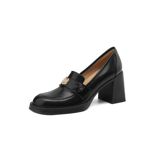 Damen Elegante und komfortable Mokassins mit blockierendem Absatz EB