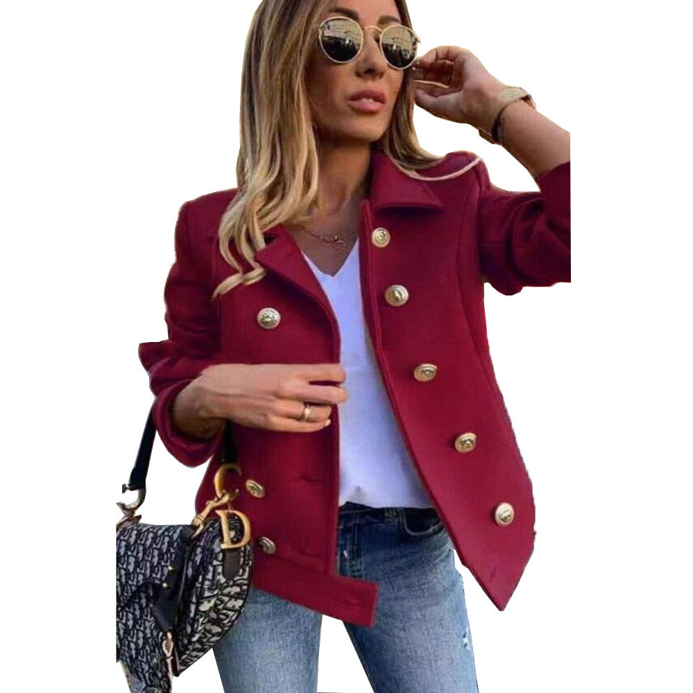 Damen Modischer JACKET mit goldfarbenen Knöpfen und lässigem Schnitt EB