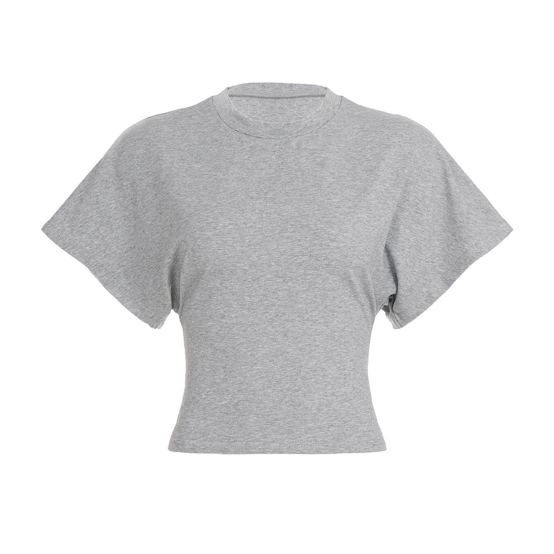 Damen Stilvolles Crop-Top mit weitem Schnitt und Rundhalsausschnitt EB