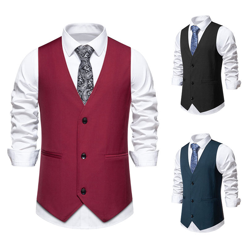 Herren elegante Anzugweste mit modernem Schnitt und praktischen Taschen EB