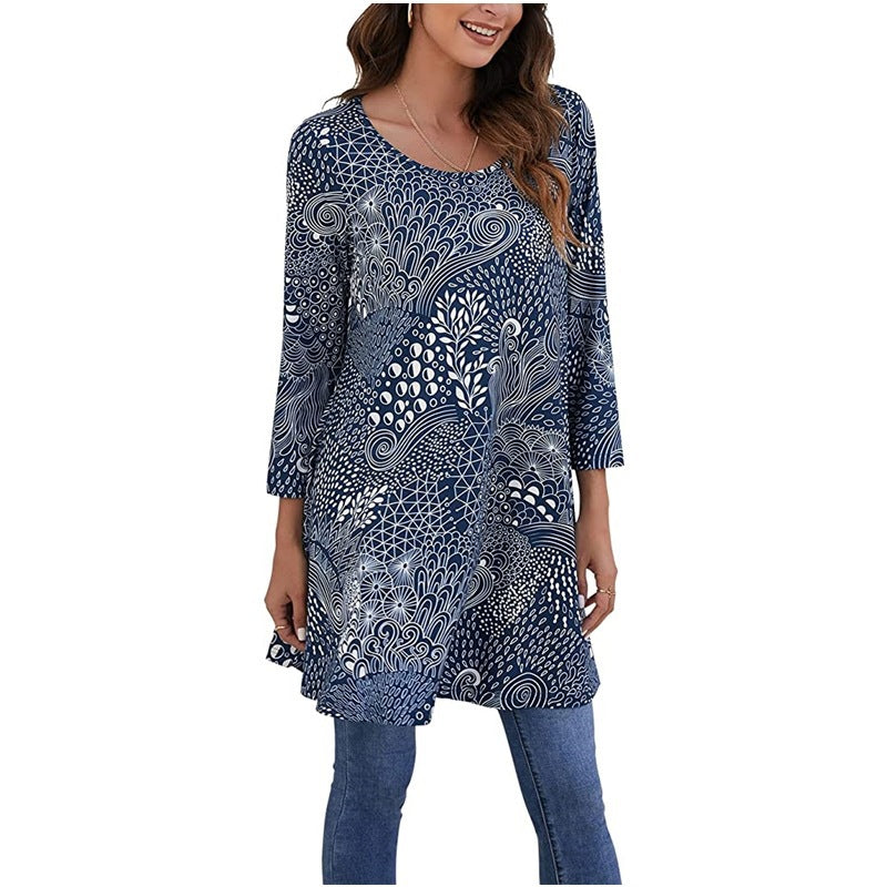 Damen Tunika mit einzigartigem Mandala-Druck EB