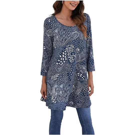Damen Tunika mit einzigartigem Mandala-Druck EB