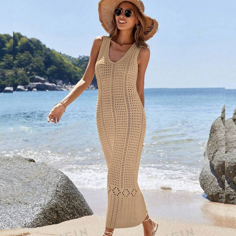 Damen modisches Häkel-Strandkleid EB