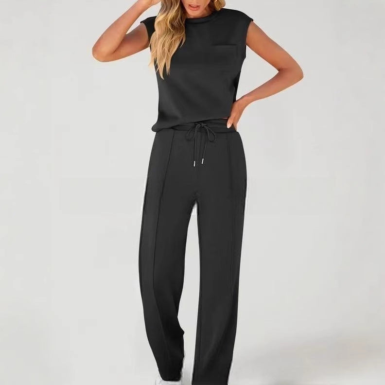 Damen Bequemes Freizeitanzug-Set mit weitem Schnitt und modischen Details EB
