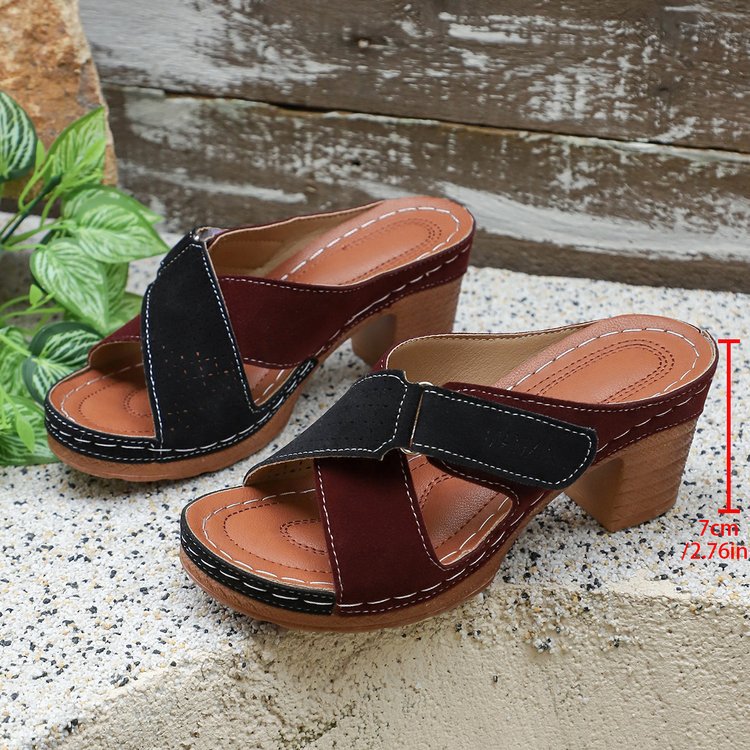 Damen Wedge-Pantoletten mit verstellbarem Riemendesign und konturiertem Fußbett EB