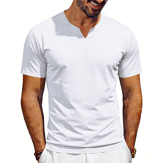 Herren nan V-Ausschnitt-Sportshirt mit ergonomischen Formnähten und elastischem Jersey EB