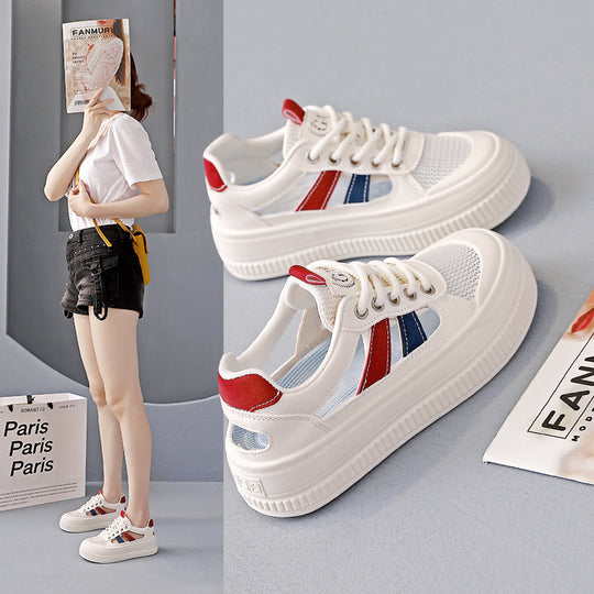 Damen Modische Sneaker mit luftiger Mesh-Oberfläche und flexiblem Sohlenprofil EB