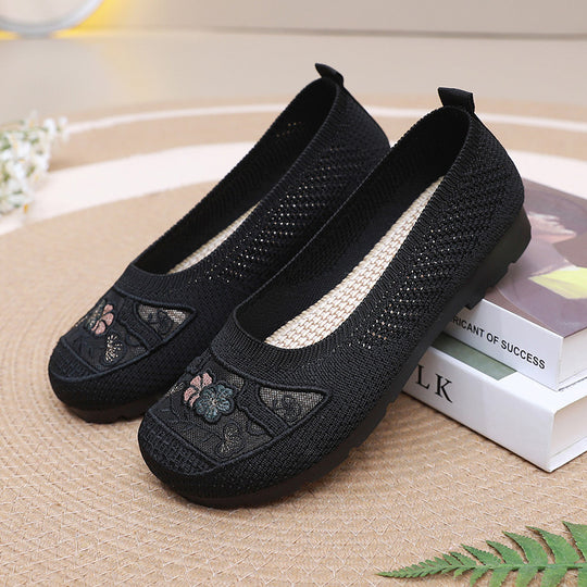 Damen Bequeme Ballerinas mit floralen Stickereien EB