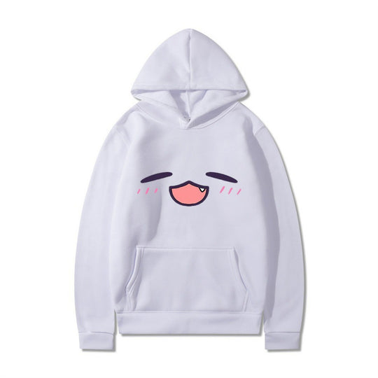 Damen Kapuzenpullover mit fröhlichem Cartoon-Gesicht und bequemer Passform EB