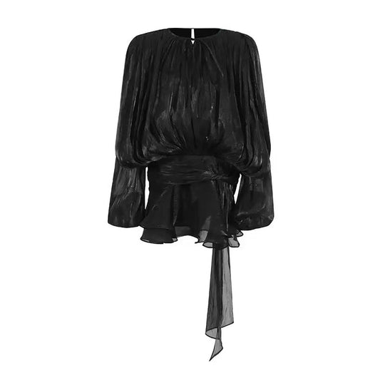 Damen Chiffon Minikleid mit eleganten Rüschendetails und verführerischem Wickeldesign R&B