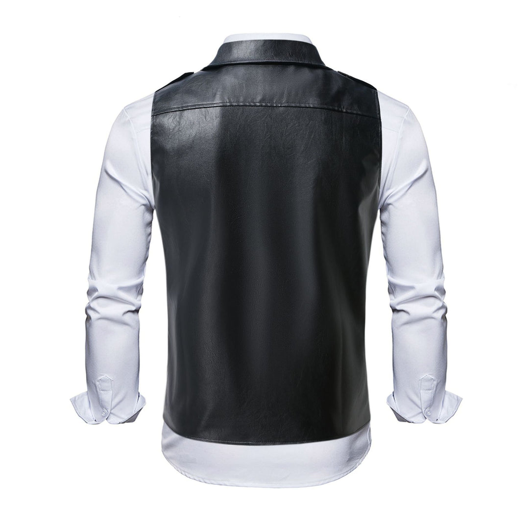 Herren lässige Bikerjacke aus hochwertigem mit asymmetrischem Reißverschluss EB
