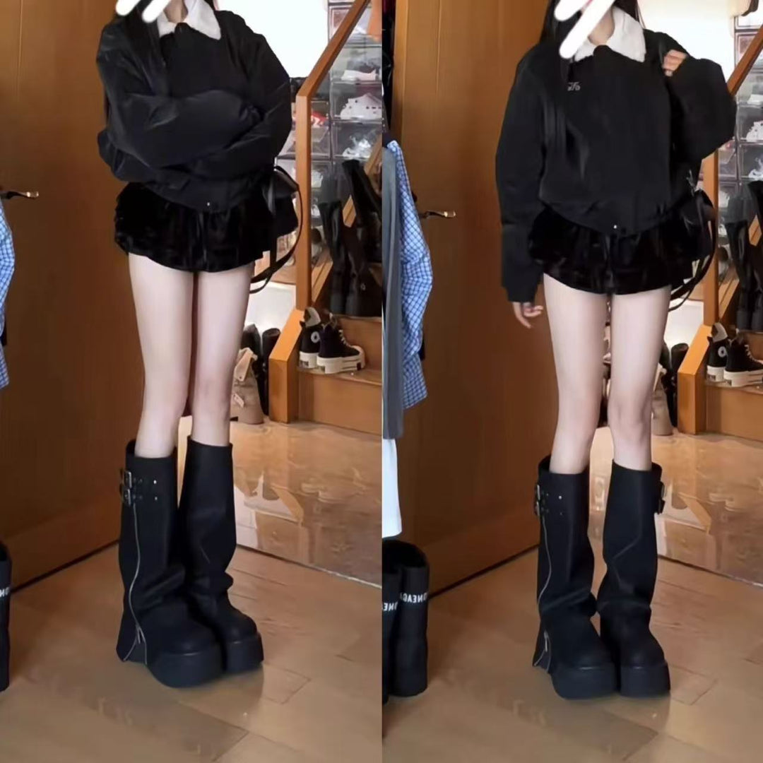 Damen Hochwertige Plateau-Stiefel im modernen Schnitt EB