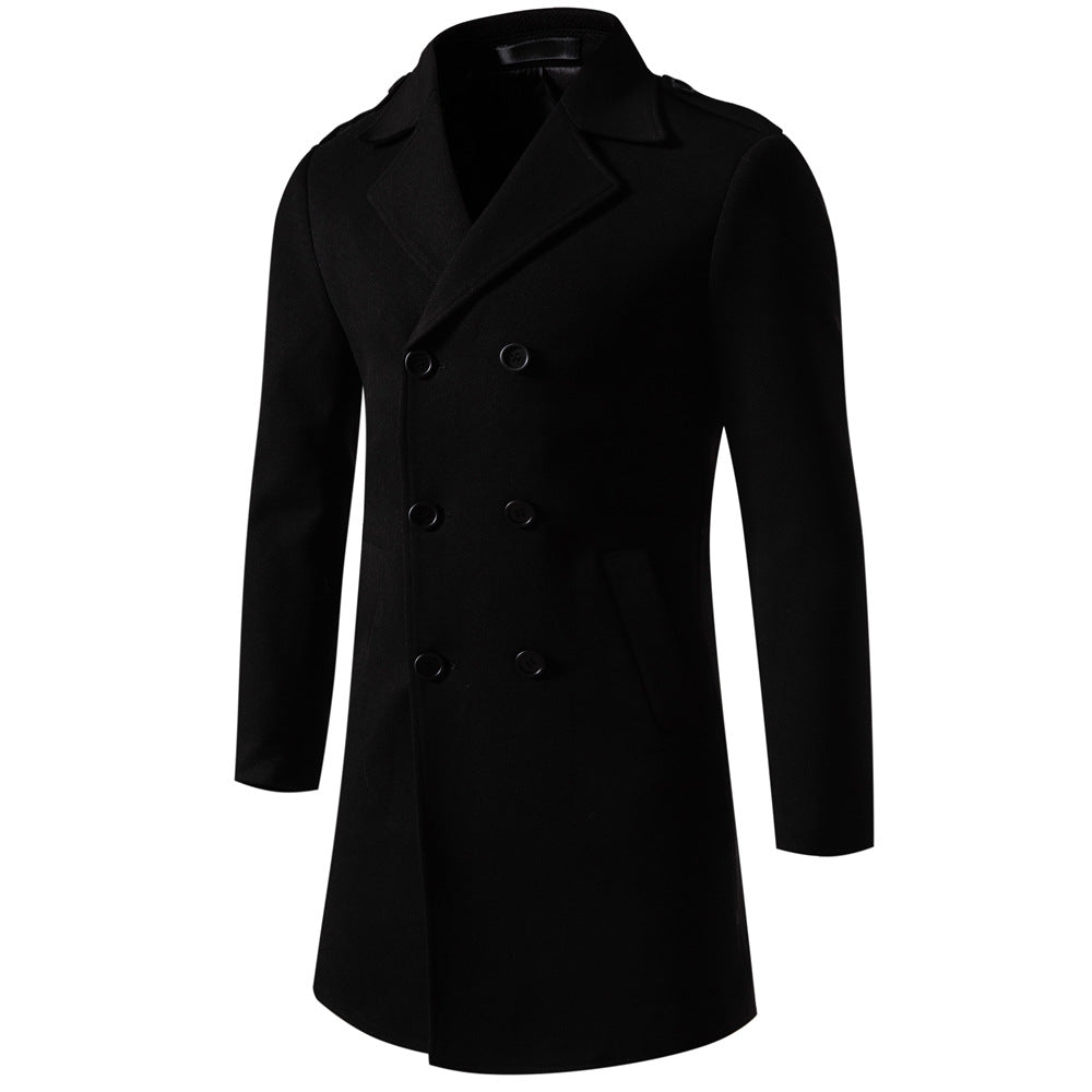 Herren klassischer Trenchcoat mit doppelter Knopfreihe und stylischen Details EB