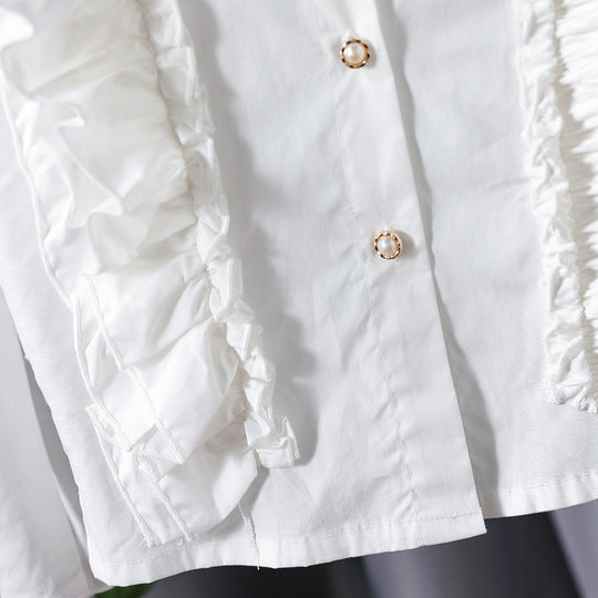 Mädchen Bluse mit Rüschendetails und eleganten Puffärmeln EB