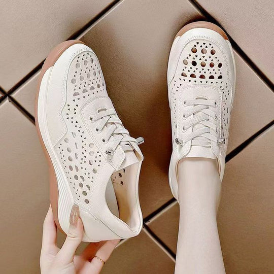 Damen Luftige Sneakers mit modischen Lochmustern und bequemer Dämpfung EB