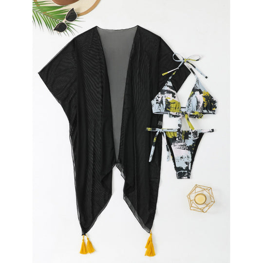 Damen Bikiniset mit luftiger Kimono-Überbluse EB