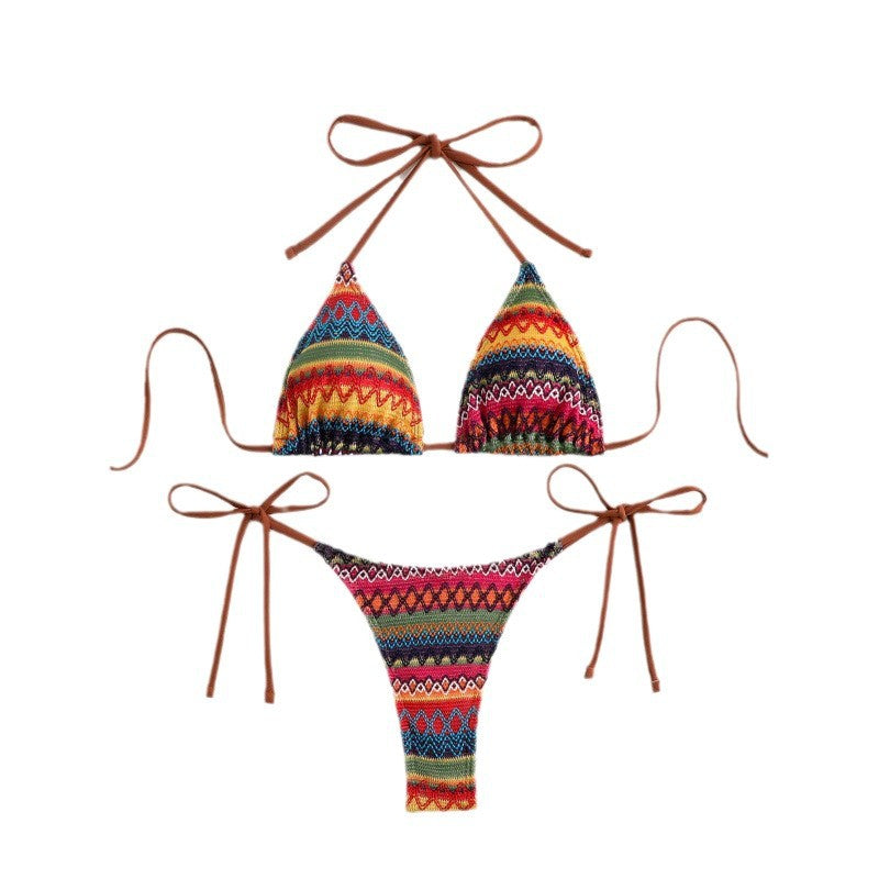 Damen Triangel-Bikini mit aufregendem Ethno-Muster EB
