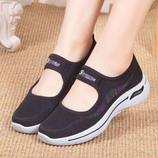 Damen Komfortable Slip-On Sneakers mit elastischem Riemen EB