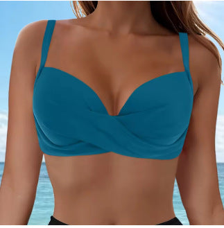 Damen Elegantes Bikinioberteil mit Wickeldesign EB