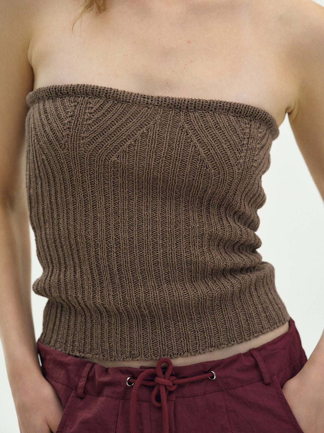 Damen Rippstrick-Bandeau-Top EB