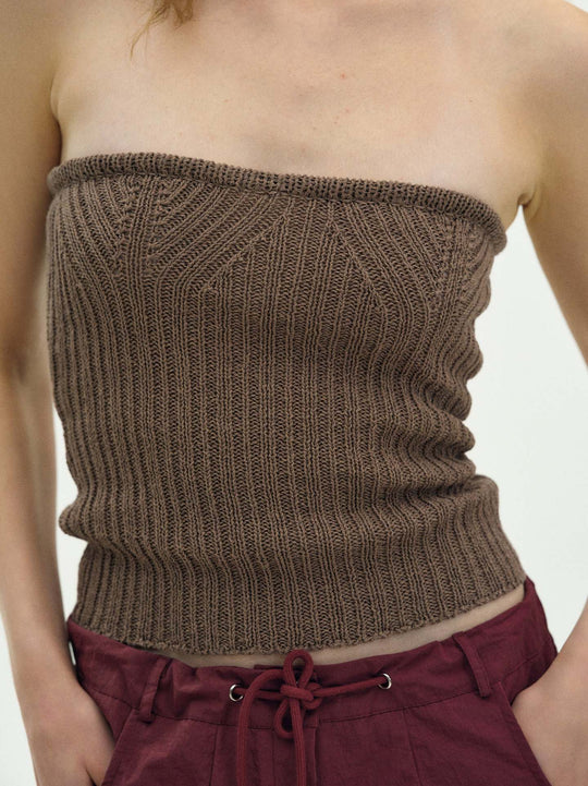 Damen Rippstrick-Bandeau-Top EB